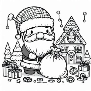Desenho de Papai Noel Desenho Colorir Imprimir 46
