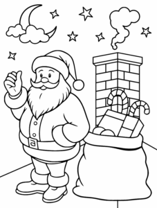 Desenho de Papai Noel Desenho Colorir Imprimir 55