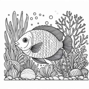 Desenho de Peixes Desenho Colorir Imprimir 002