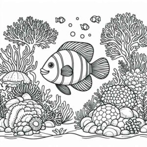 Desenho de Peixes Desenho Colorir Imprimir 003