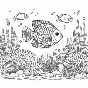 Desenho de Peixes Desenho Colorir Imprimir 004