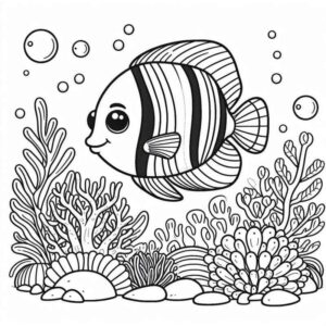 Desenho de Peixes Desenho Colorir Imprimir 006