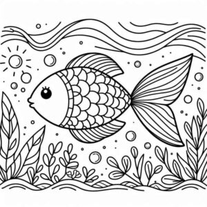Desenho de Peixes Desenho Colorir Imprimir 134