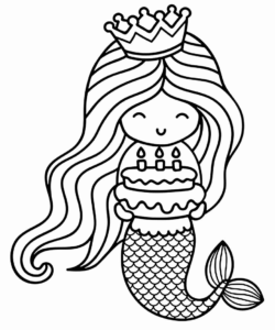 Desenho de Sereia Desenho Colorir Imprimir 02
