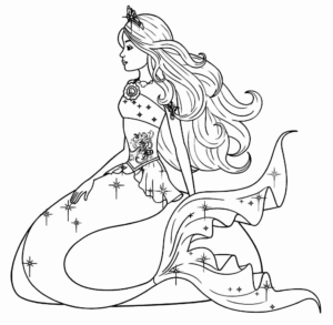 Desenho de Sereia Desenho Colorir Imprimir 04
