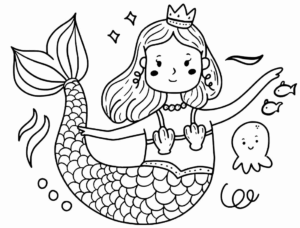 Desenho de Sereia Desenho Colorir Imprimir 07