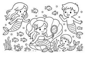 Desenho de Sereia Desenho Colorir Imprimir 27