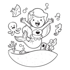 Desenho de Sereia Desenho Colorir Imprimir 36