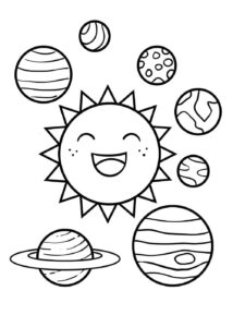 Desenho de Sistema Solar Desenho Colorir Imprimir 07