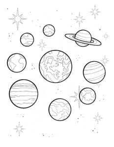 Desenho de Sistema Solar Desenho Colorir Imprimir 09