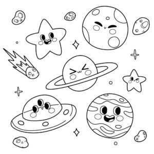 Desenho de Sistema Solar Desenho Colorir Imprimir 17