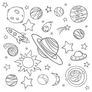 Desenho de Sistema Solar Desenho Colorir Imprimir 19