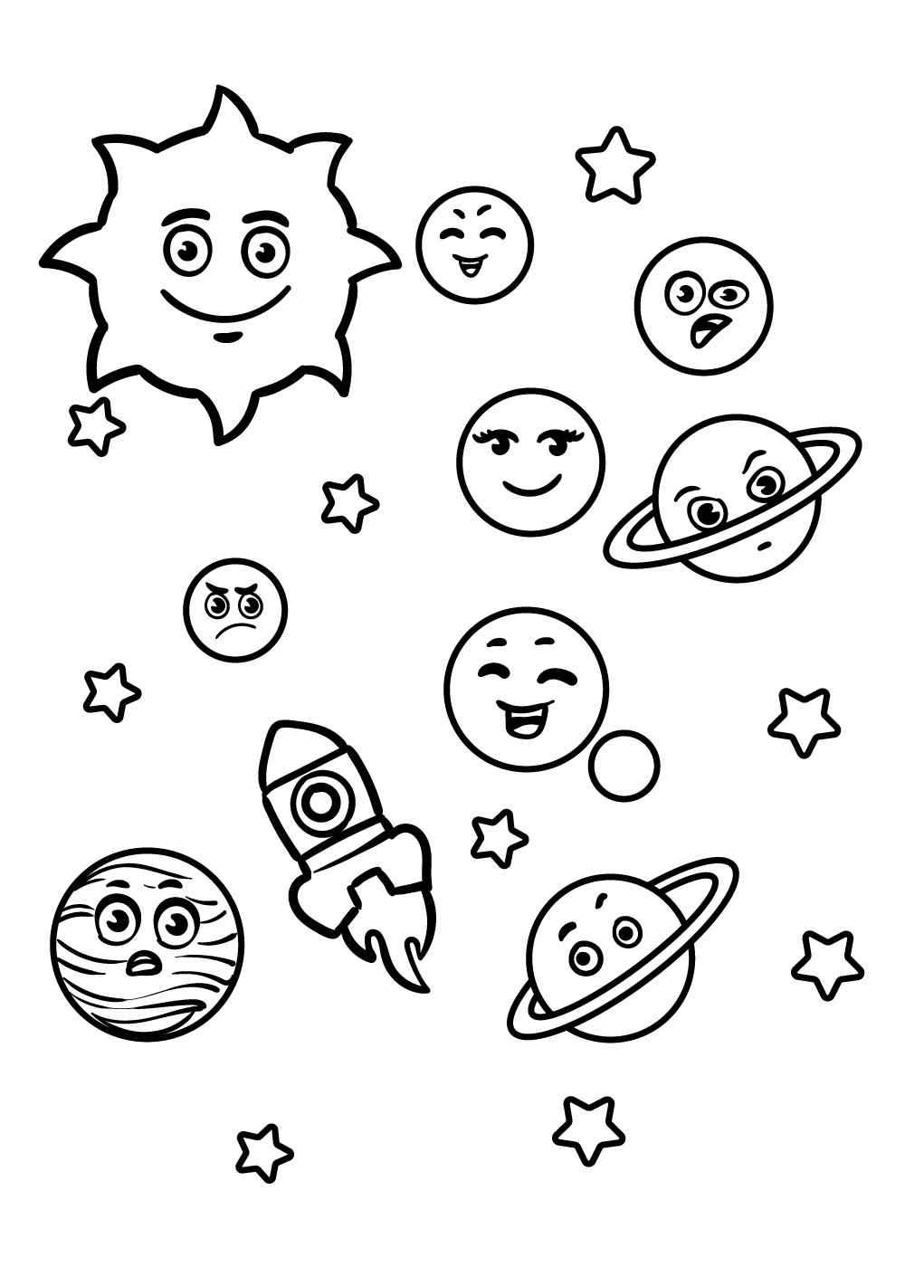 Desenho de Sistema Solar Desenho Colorir Imprimir 21