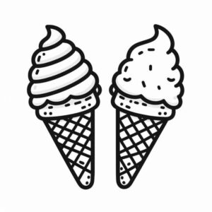 Desenho de Sorvetes De Casquinha Para Colorir