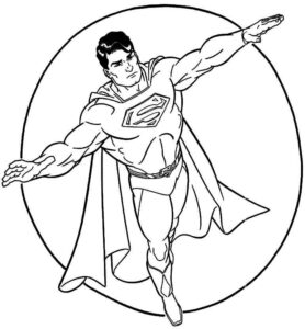 Desenho de Superman Super Homem Desenho Colorir Imprimir 017