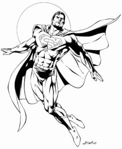 Desenho de Superman Super Homem Desenho Colorir Imprimir 046
