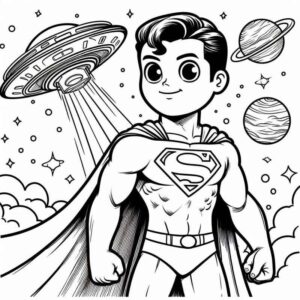 Desenho de Superman Super Homem Desenho Colorir Imprimir 049