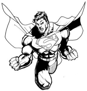 Desenho de Superman Super Homem Desenho Colorir Imprimir 068