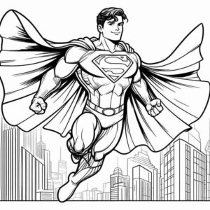 Desenho de Superman Super Homem Desenho Colorir Imprimir 096