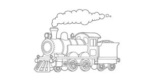 Desenho de Trem Desenho Colorir Imprimir 02