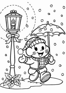 Desenho de Turma Da Monica Para Colorir Cascao Neve