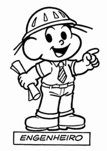 Desenho de Turma Da Monica Para Colorir Cebolinha Engenheiro