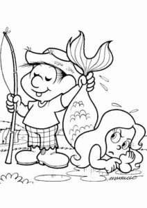 Desenho de Turma Da Monica Para Colorir Chico Bento Iara