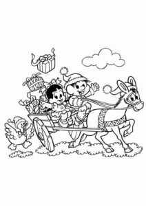Desenho de Turma Da Monica Para Colorir Chico Bento Natal
