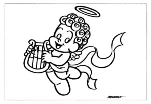 Desenho de Turma Da Monica Para Colorir E Imprimir Anjinho