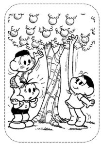 Desenho de Turma Da Monica Para Colorir E Imprimir Arvore Fruta