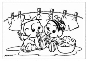 Desenho de Turma Da Monica Para Colorir E Imprimir Baby Roupa