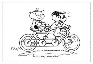 Desenho de Turma Da Monica Para Colorir E Imprimir Bicileta