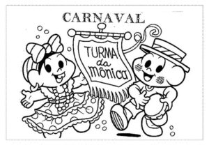 Desenho de Turma Da Monica Para Colorir E Imprimir Carnaval