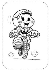 Desenho de Turma Da Monica Para Colorir E Imprimir Cascao Esporte