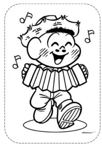 Desenho de Turma Da Monica Para Colorir E Imprimir Cascao Festa Junina