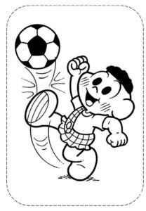 Desenho de Turma Da Monica Para Colorir E Imprimir Cascao Futebol