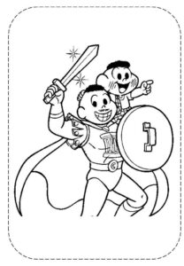 Desenho de Turma Da Monica Para Colorir E Imprimir Cascao Pai