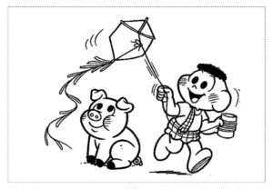 Desenho de Turma Da Monica Para Colorir E Imprimir Cascao Pipa