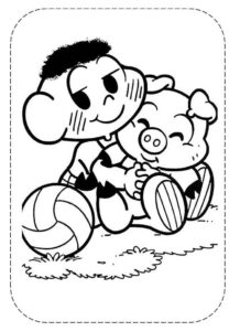 Desenho de Turma Da Monica Para Colorir E Imprimir Cascao Porquinho