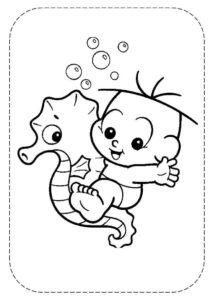 Desenho de Turma Da Monica Para Colorir E Imprimir Cebolinha Baby Marinho