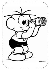 Desenho de Turma Da Monica Para Colorir E Imprimir Cebolinha Binoculo