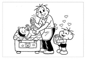 Desenho de Turma Da Monica Para Colorir E Imprimir Cebolinha Mariazinha