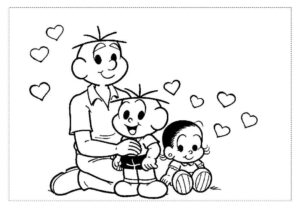 Desenho de Turma Da Monica Para Colorir E Imprimir Cebolinha Pai
