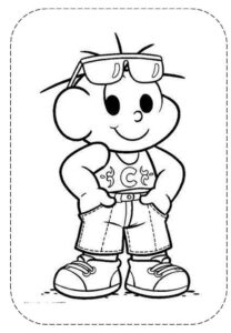 Desenho de Turma Da Monica Para Colorir E Imprimir Cebolinha Verao