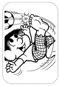 Desenho de Turma Da Monica Para Colorir E Imprimir Chico Bento Futebol