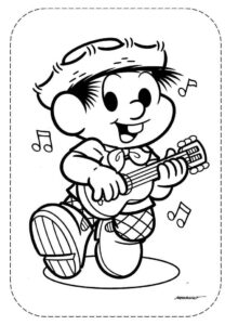 Desenho de Turma Da Monica Para Colorir E Imprimir Chico Bento Viola