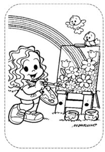 Desenho de Turma Da Monica Para Colorir E Imprimir Marina Arco Iris