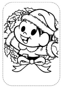 Desenho de Turma Da Monica Para Colorir E Imprimir Monica Guirlanda Natal