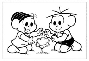 Desenho de Turma Da Monica Para Colorir E Imprimir Plante Uma Arvore