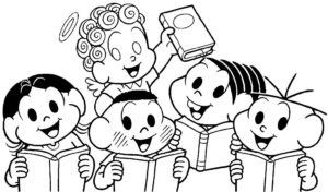 Desenho de Turma Da Monica Para Colorir E Pintar 1